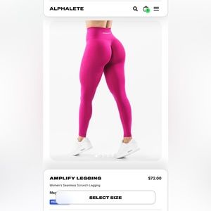 Pink magenta Alphalete leggings size medium, worn once for photoshoot